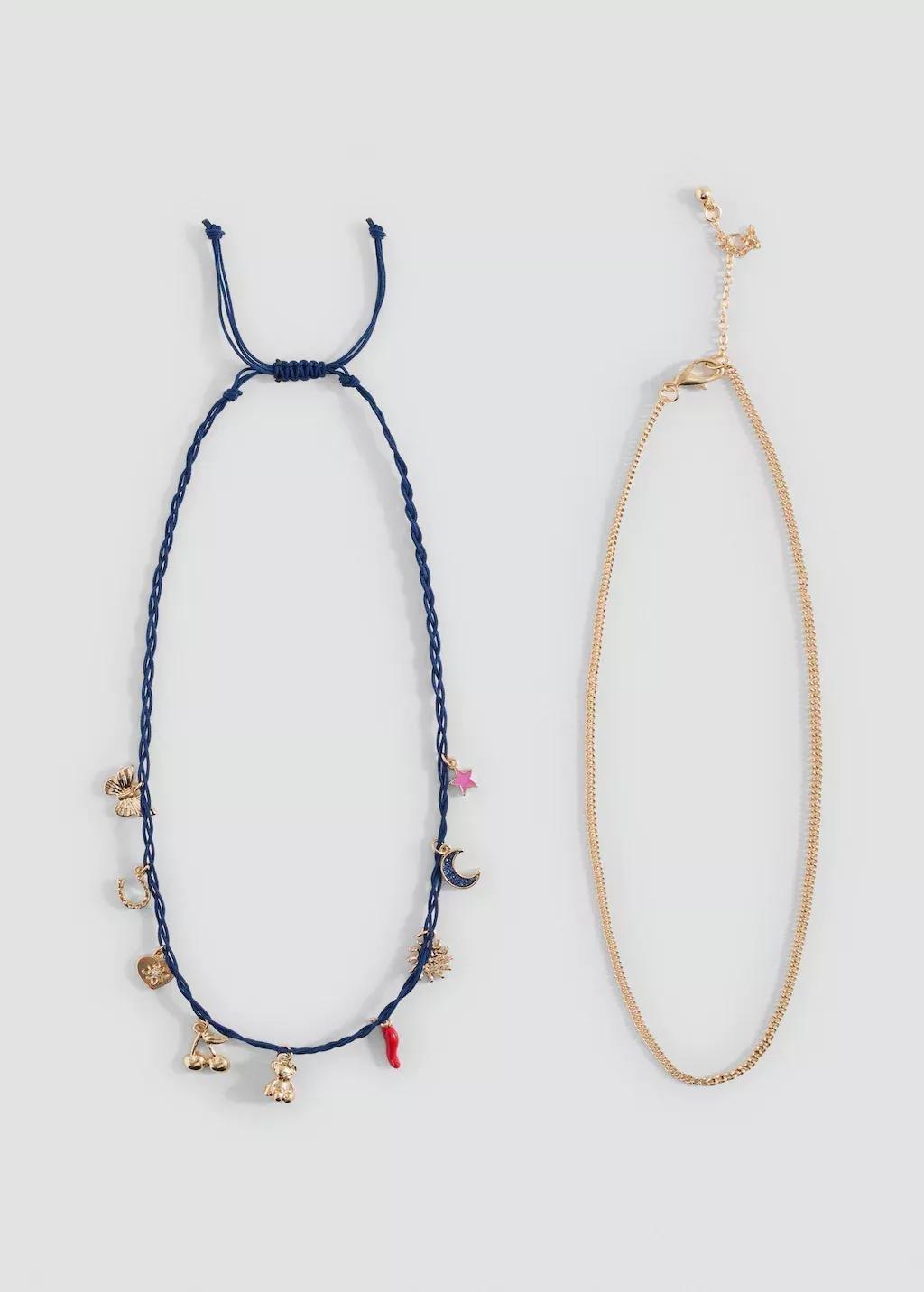 Gold 2 Pack Of Necklaces, Kids Girl, Gold, large image number 2