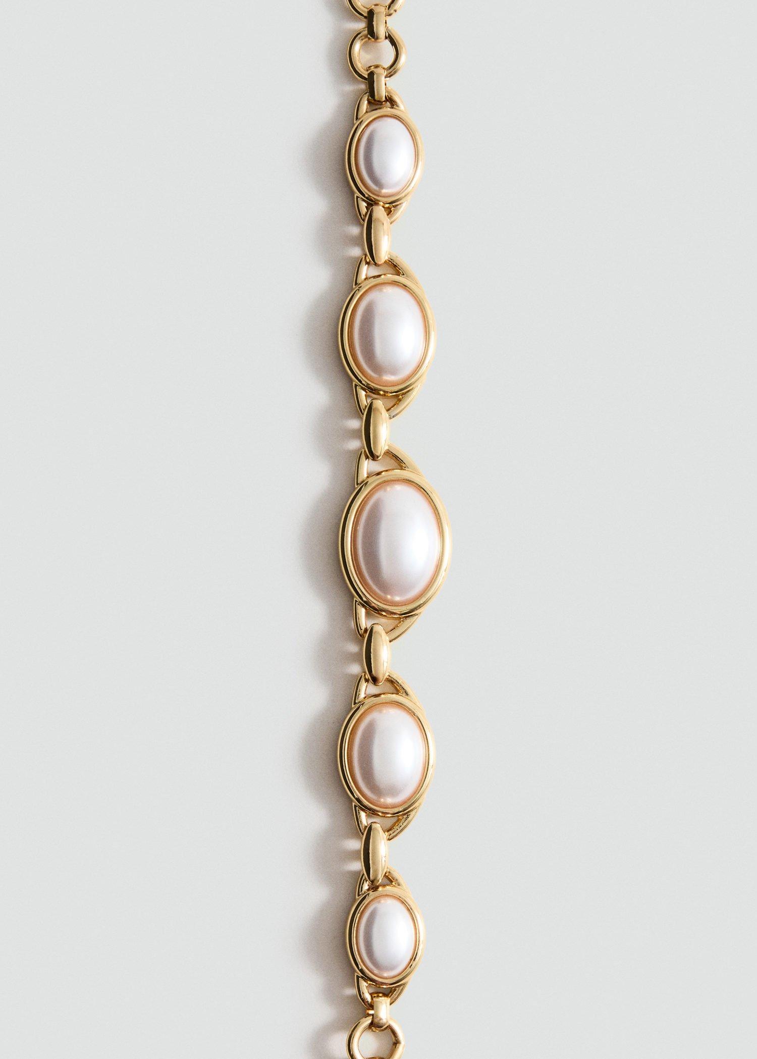 Gold Mixed Pearl Necklace, Gold, large image number 2