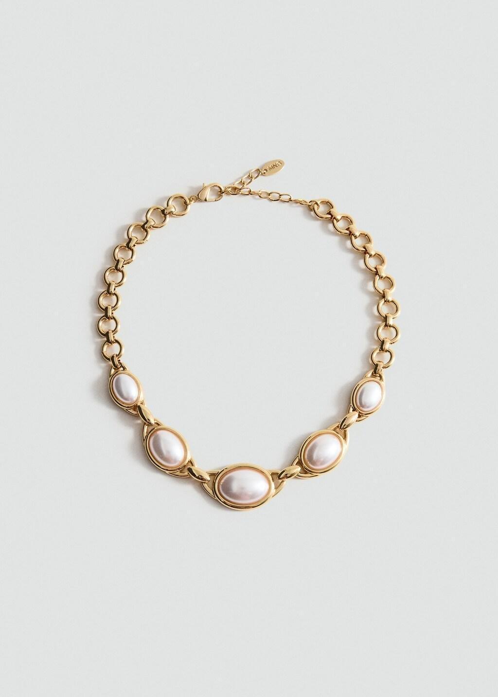 Gold Mixed Pearl Necklace, Gold, large image number 8