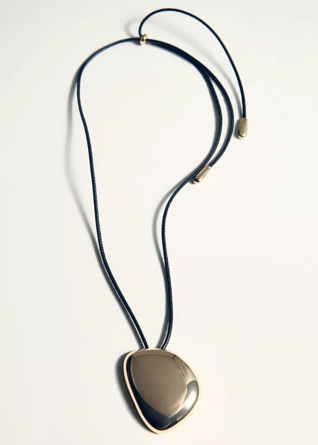 Gold Metal Pendant Necklace, 0201_OR, large image number 4