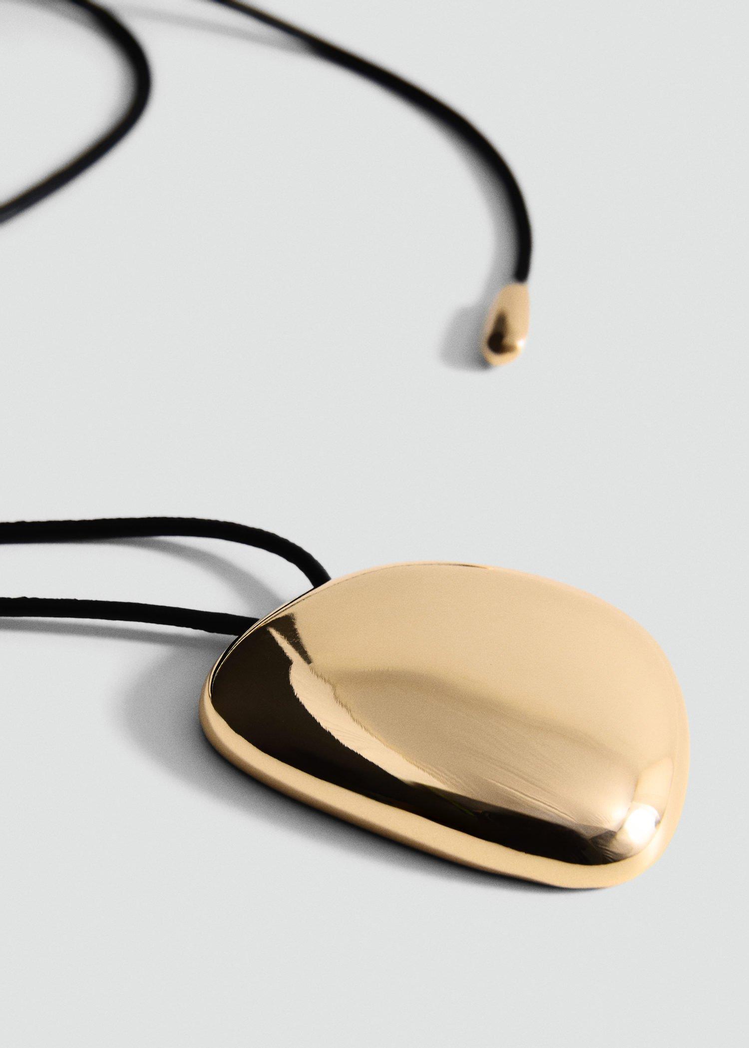 Gold Metal Pendant Necklace, 0201_OR, large image number 5