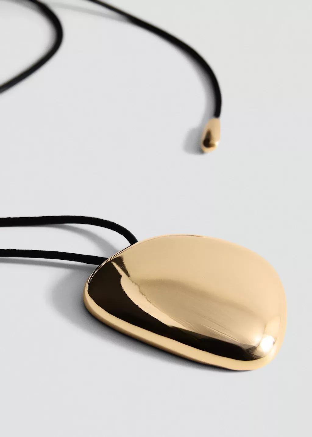 Gold Metal Pendant Necklace, 0201_OR, large image number 6