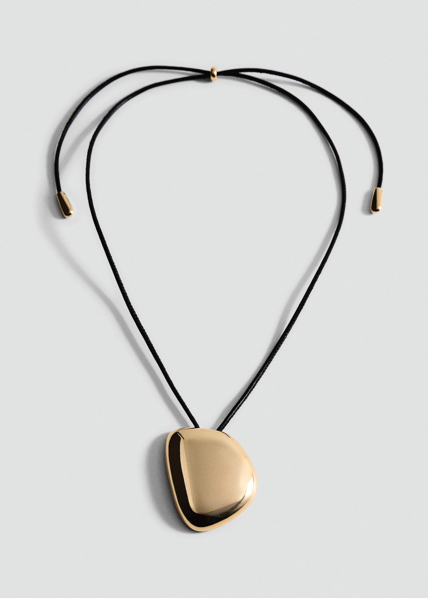 Gold Metal Pendant Necklace, 0201_OR, large image number 7