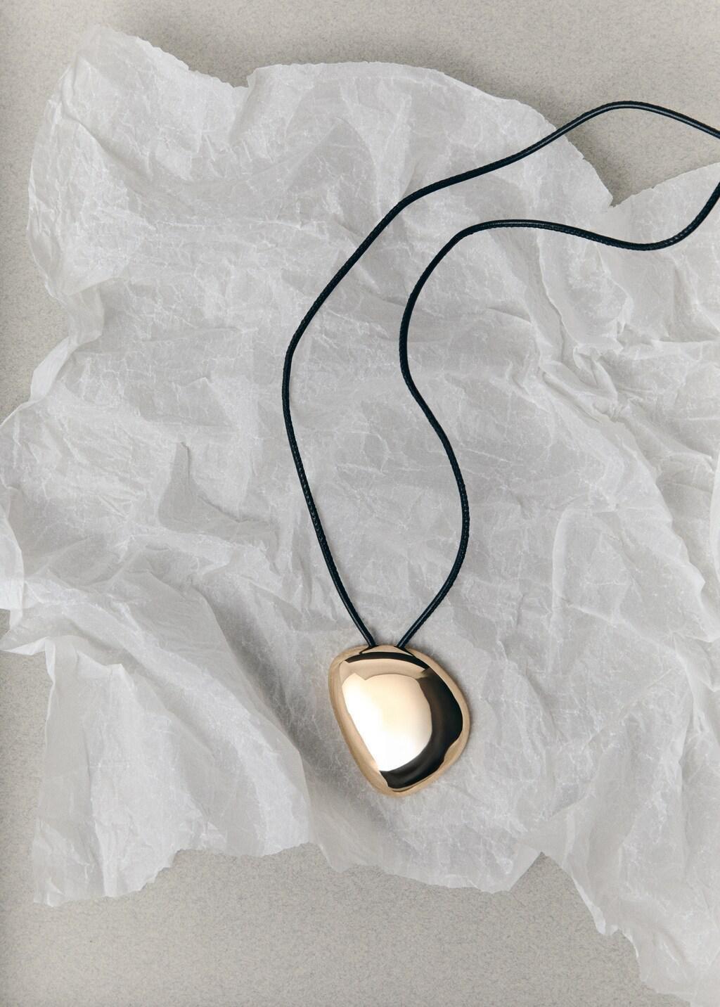 Gold Metal Pendant Necklace, 0201_OR, large image number 9