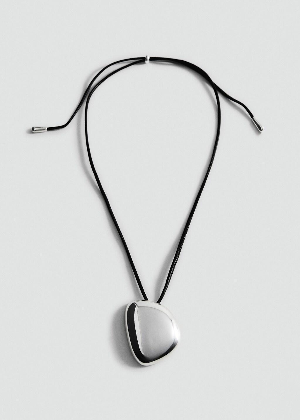 SILVER Pendant necklace with metal component, 0201_PL, large image number 2