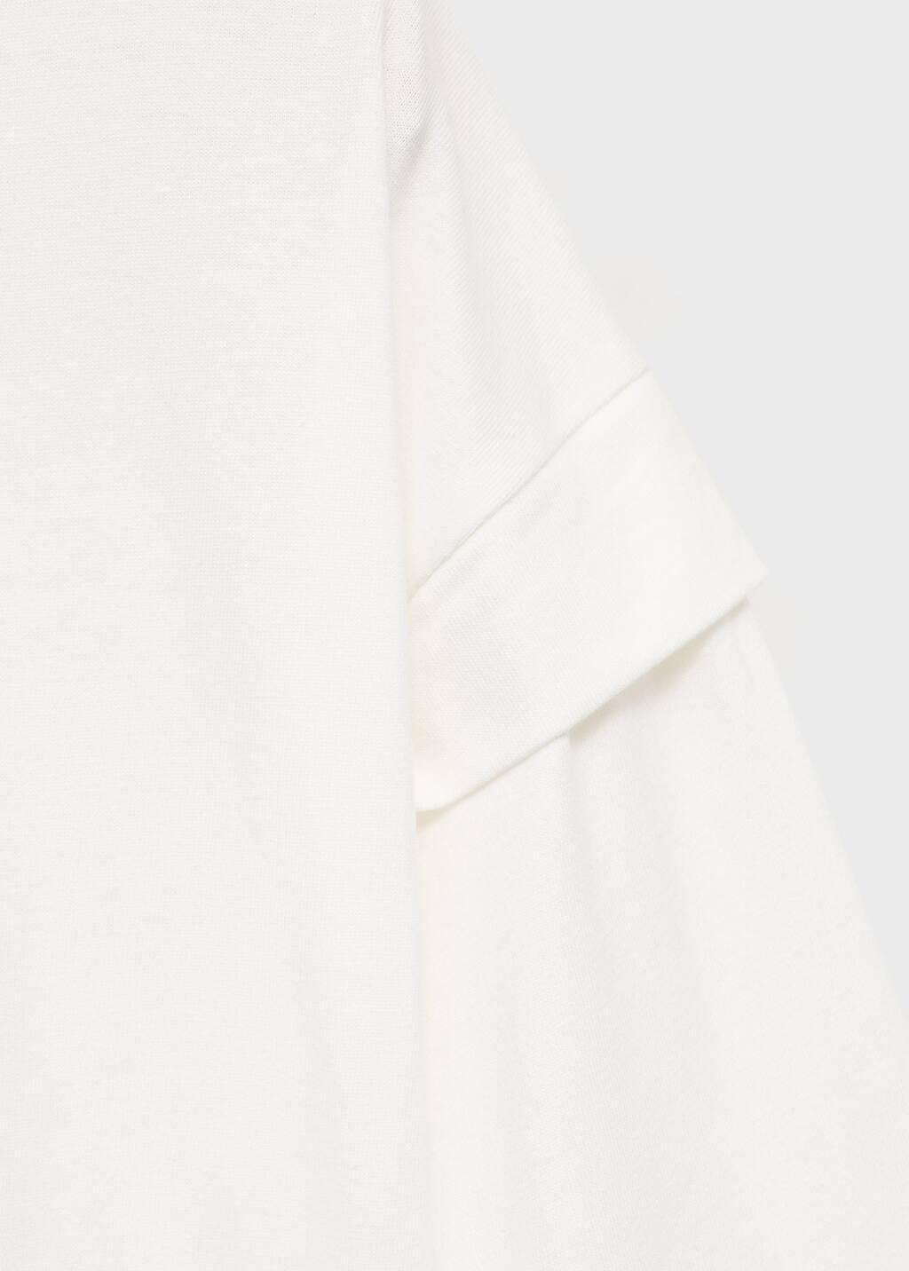 White Sleeve Detail T-Shirt, Kids Girl, Natural White, large image number 2