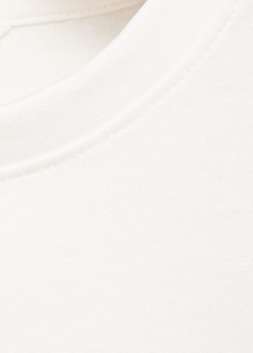 White Sleeve Detail T-Shirt, Kids Girl, Natural White, large image number 8