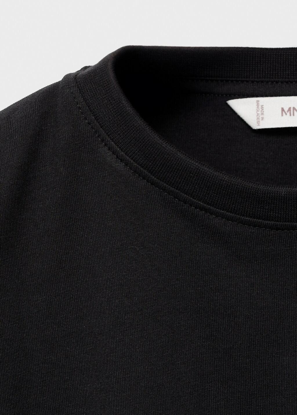 BLACK Sleeve detail t-shirt, Kids Girl, Black, medium