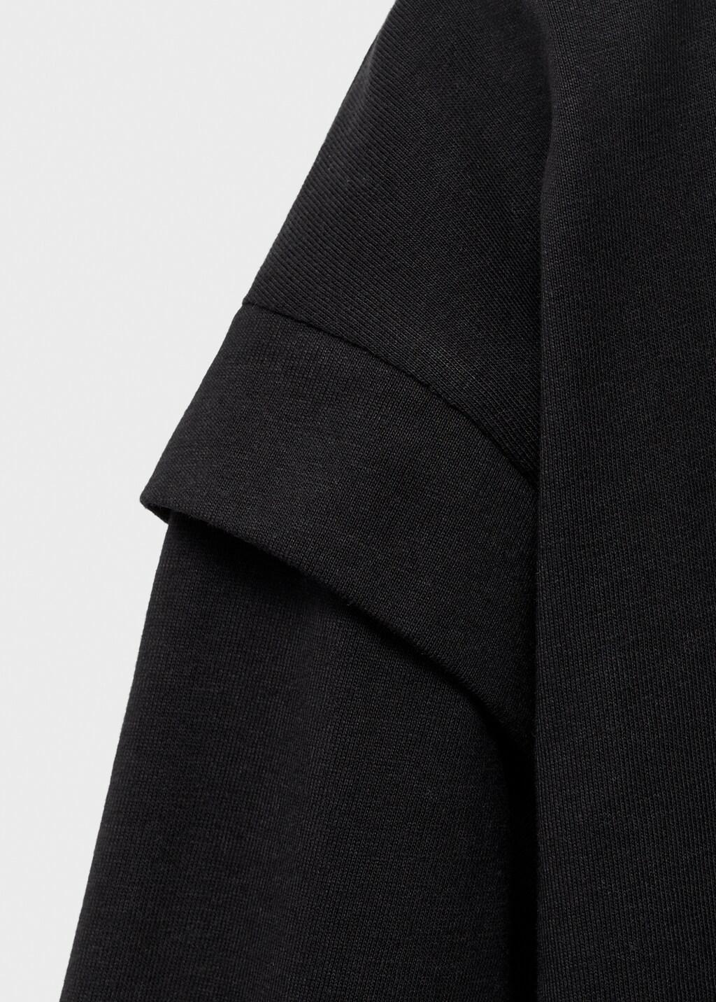 BLACK Sleeve detail t-shirt, Kids Girl, Black, large image number 2