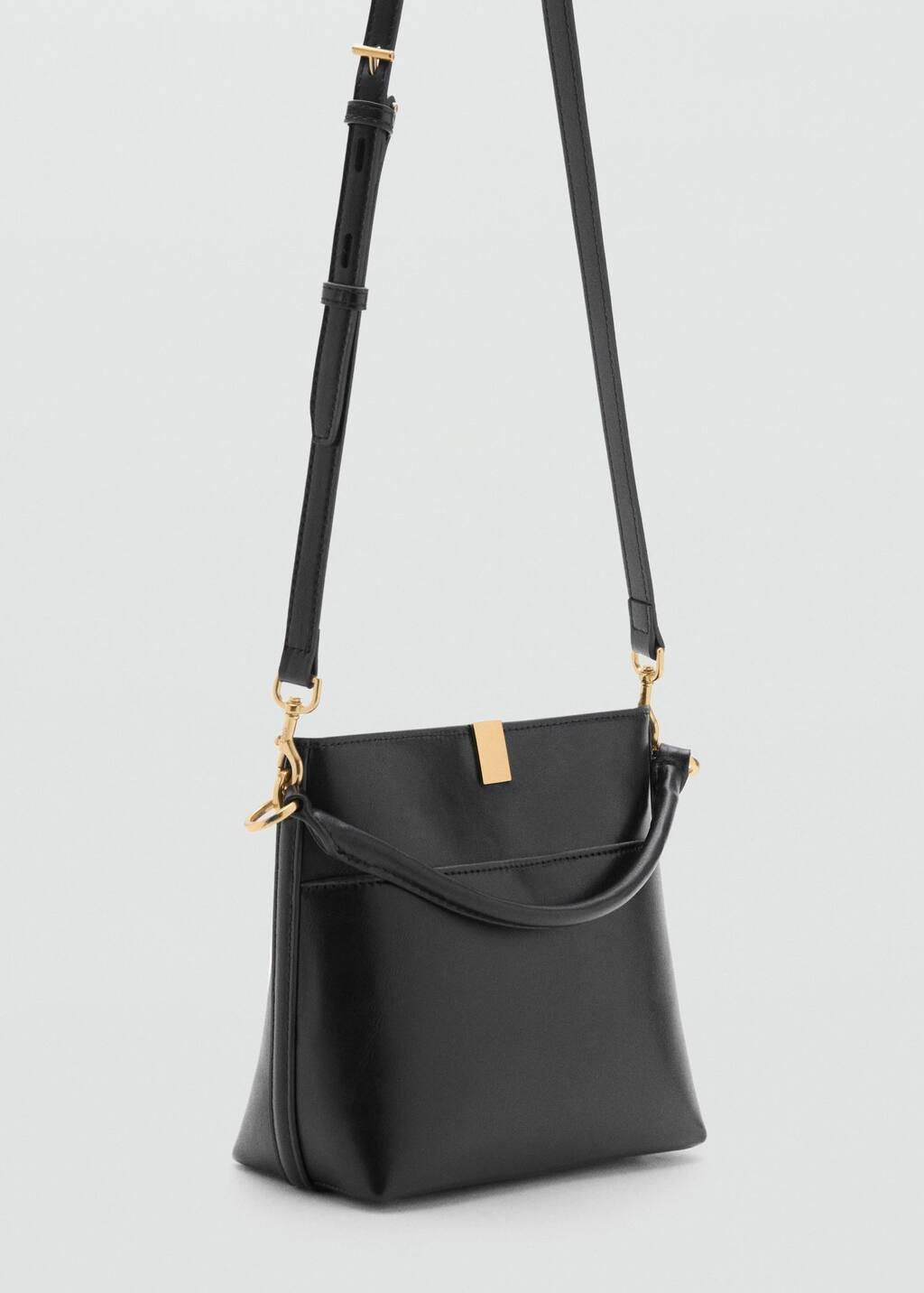 Black Bucket Bag With Metal Detail, 0201_99, large image number 0