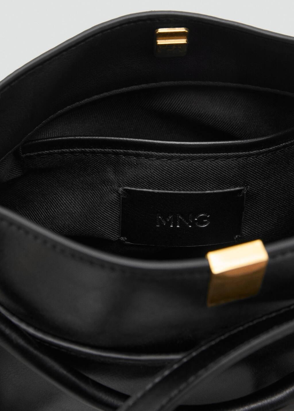 Black Bucket Bag With Metal Detail, 0201_99, large image number 4