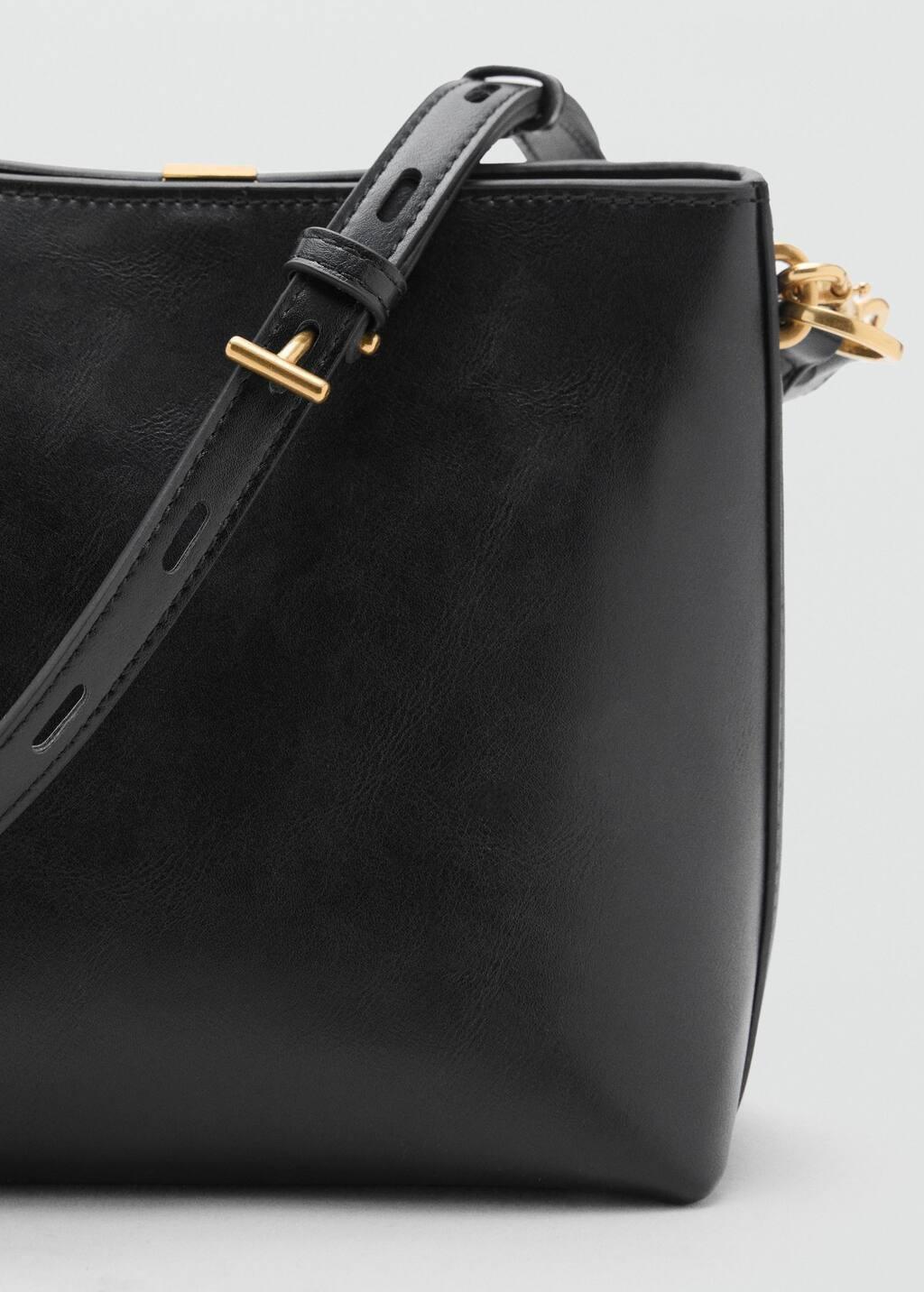Black Bucket Bag With Metal Detail, 0201_99, large image number 5