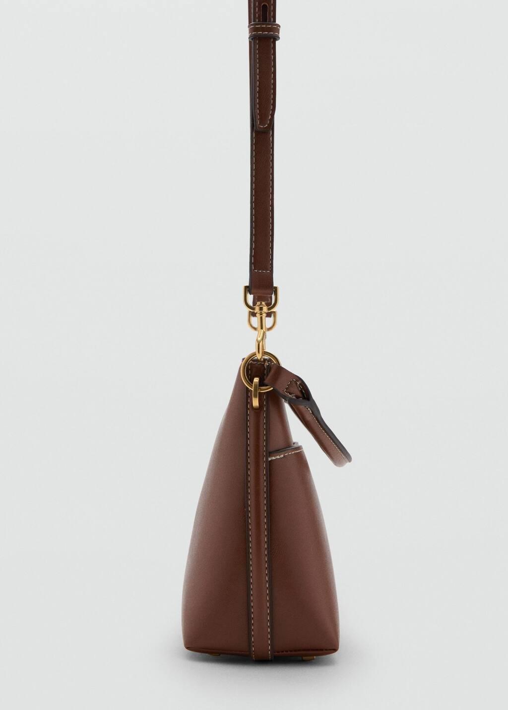 Brown Bucket Bag With Metal Detail, Medium Brown, large image number 1