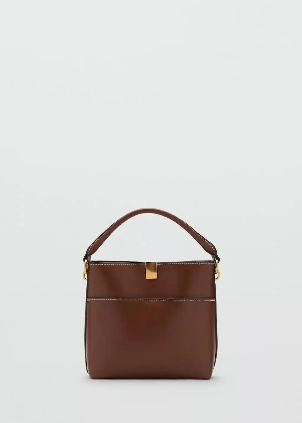 Brown Bucket Bag With Metal Detail, Medium Brown, large image number 3