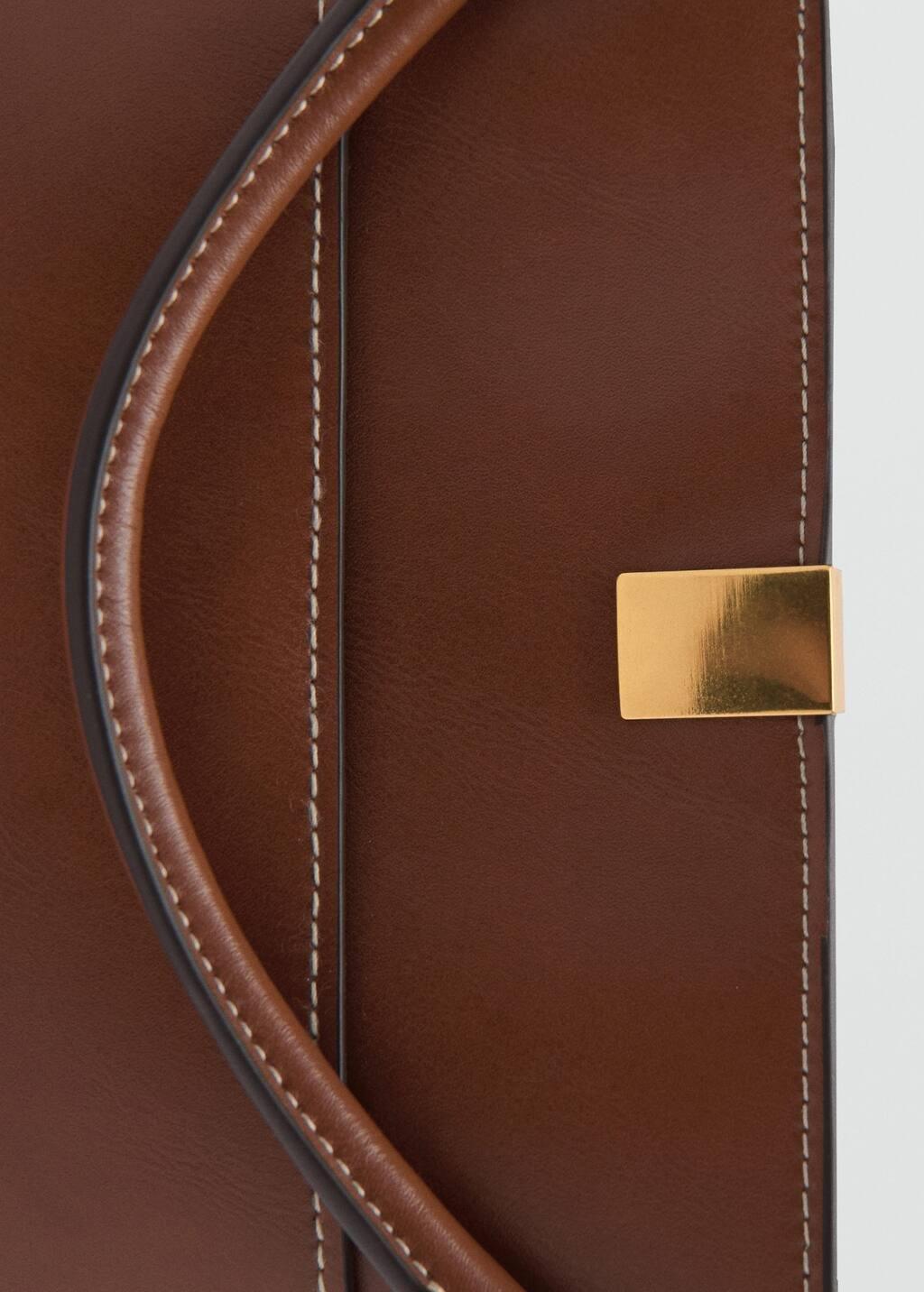 Brown Bucket Bag With Metal Detail, Medium Brown, large image number 4