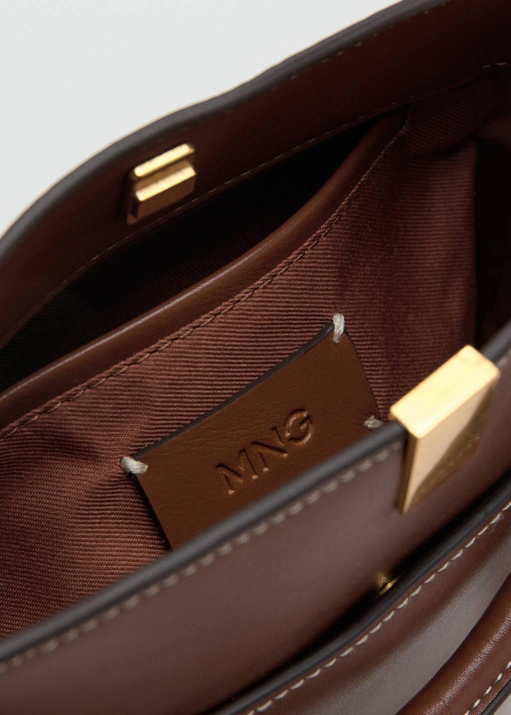 Brown Bucket Bag With Metal Detail, Medium Brown, large image number 5