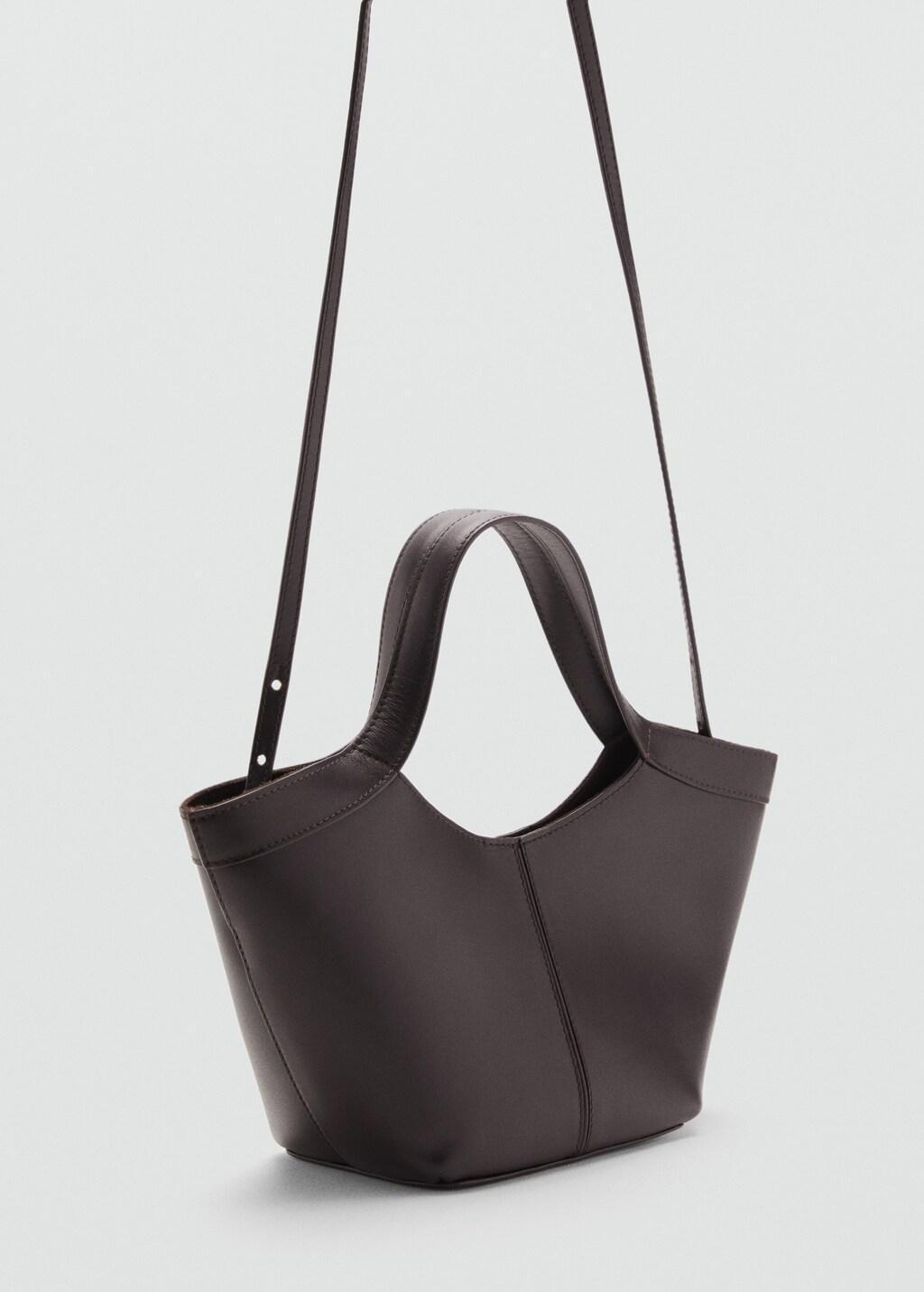 Brown Leather Handbag, Dark Brown, large image number 0