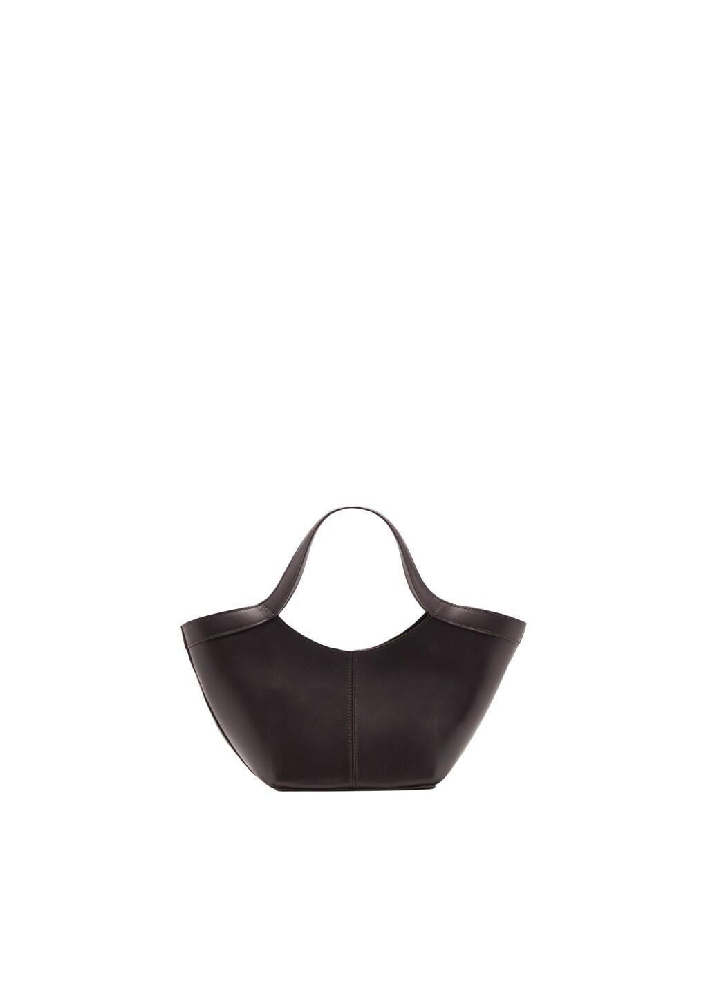 Brown Leather Handbag, Dark Brown, large image number 2