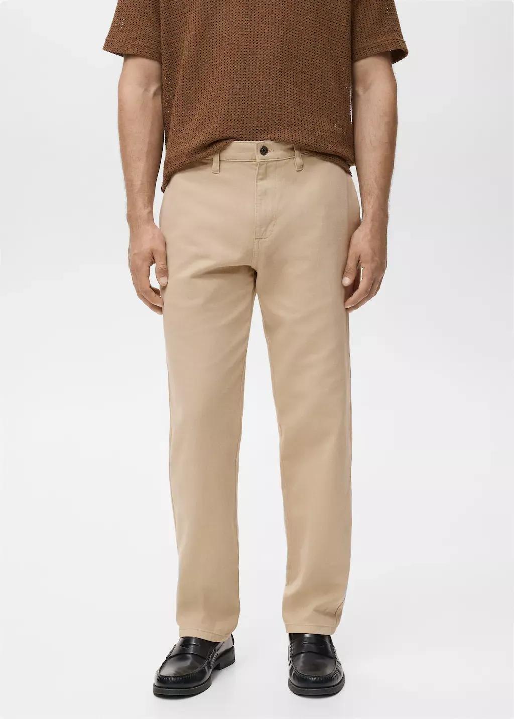 LIGHT BEIGE Regular fit cotton jeans, Light Beige, large image number 0