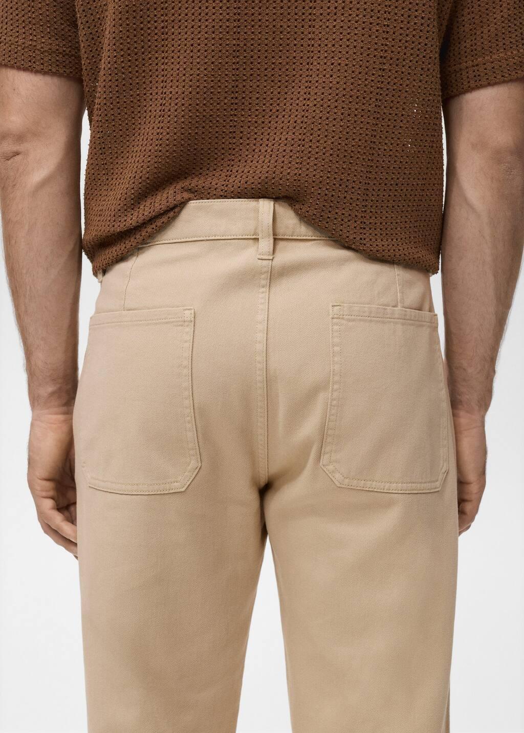 LIGHT BEIGE Regular fit cotton jeans, Light Beige, large image number 4