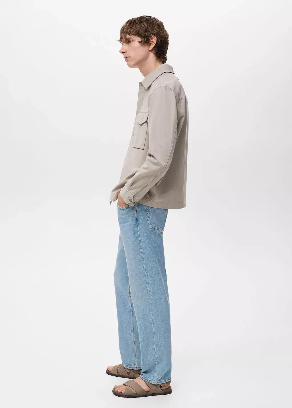Blue Moby Straight-Fit Light-Wash Jeans, , large image number 1