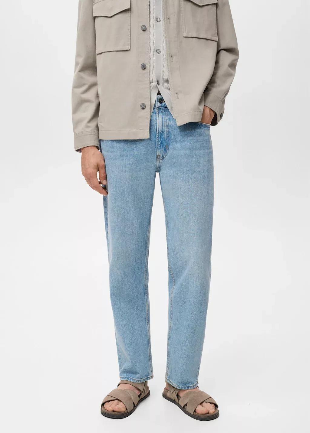 Blue Moby Straight-Fit Light-Wash Jeans, , large image number 2