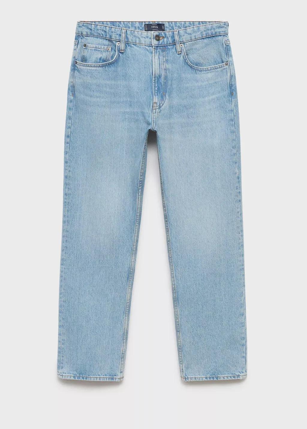 Blue Moby Straight-Fit Light-Wash Jeans, , large image number 9