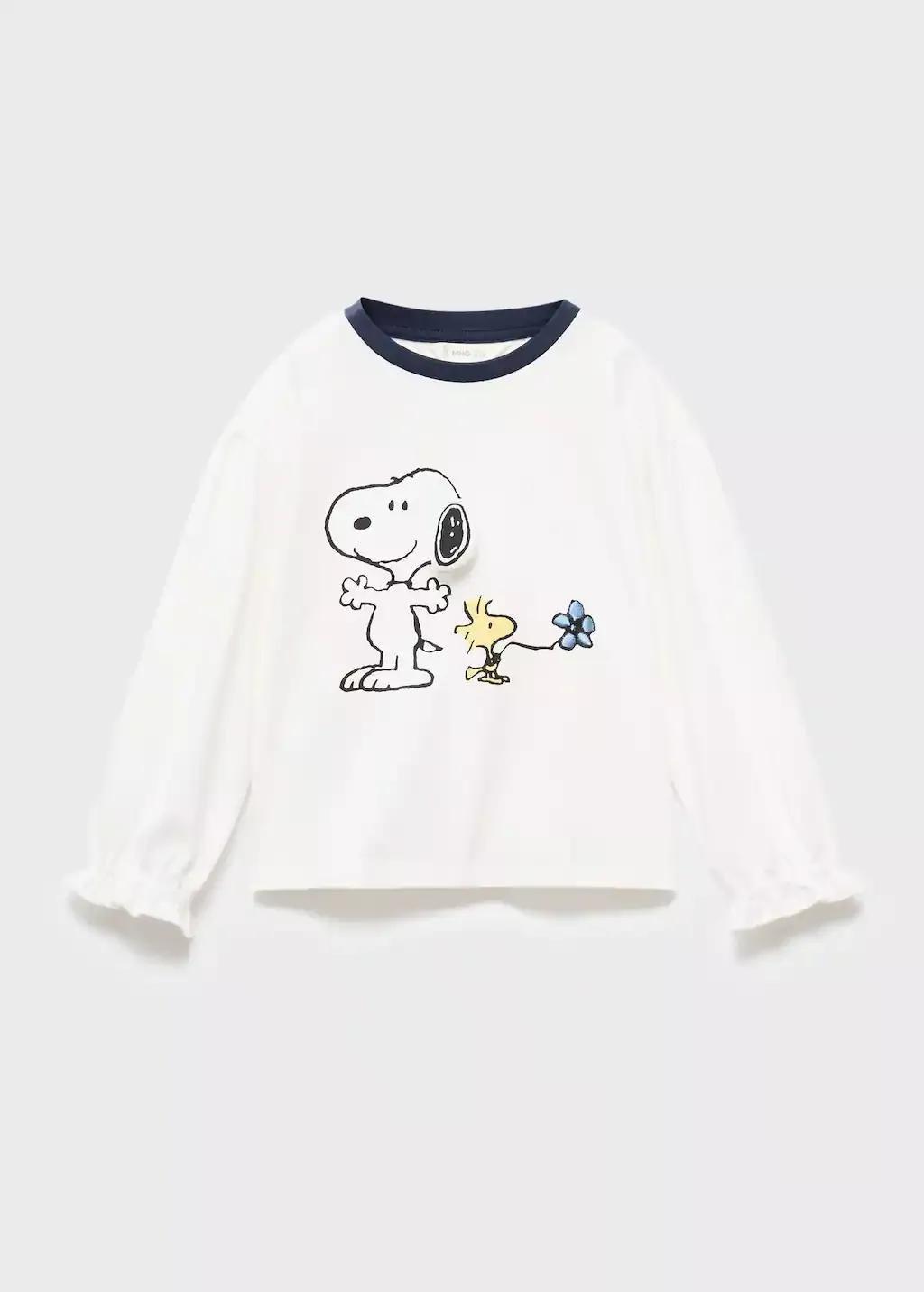 White Snoopy Printed T-Shirt, Baby Girls, Natural White, medium