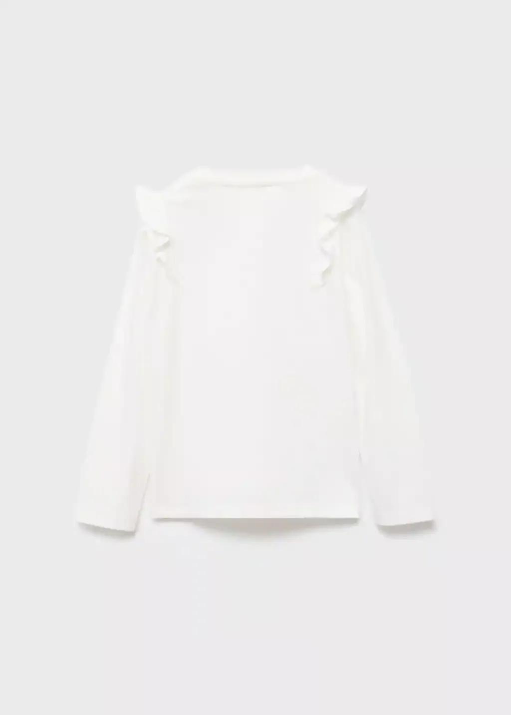 NATURAL WHITE Frills cotton t-shirt, Baby Girl, Natural White, large image number 1