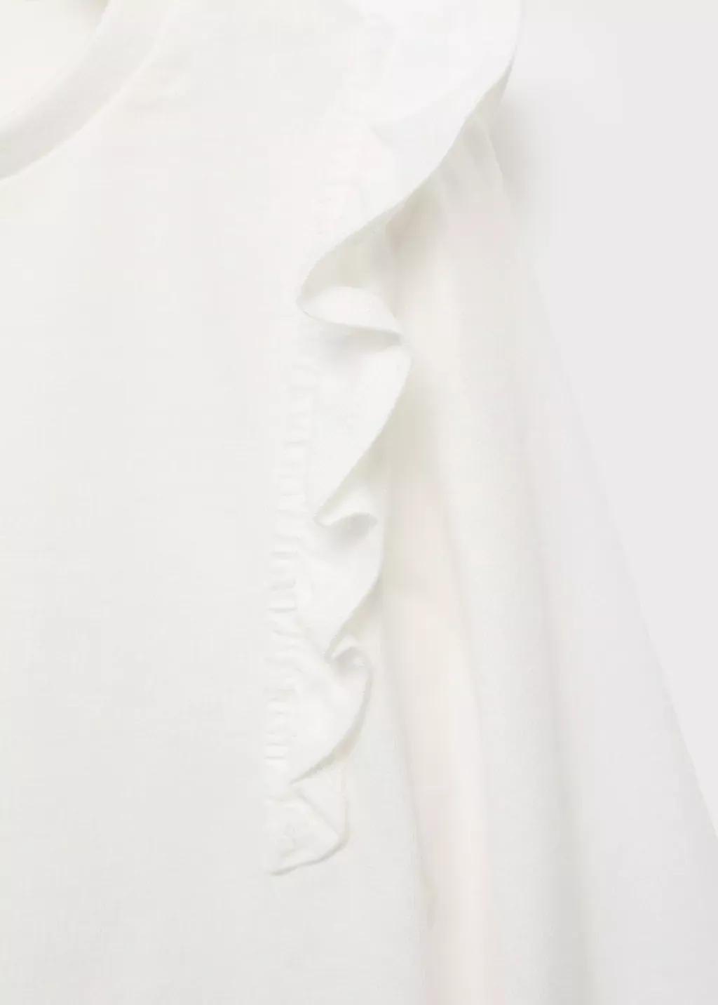 NATURAL WHITE Frills cotton t-shirt, Baby Girl, Natural White, large image number 2