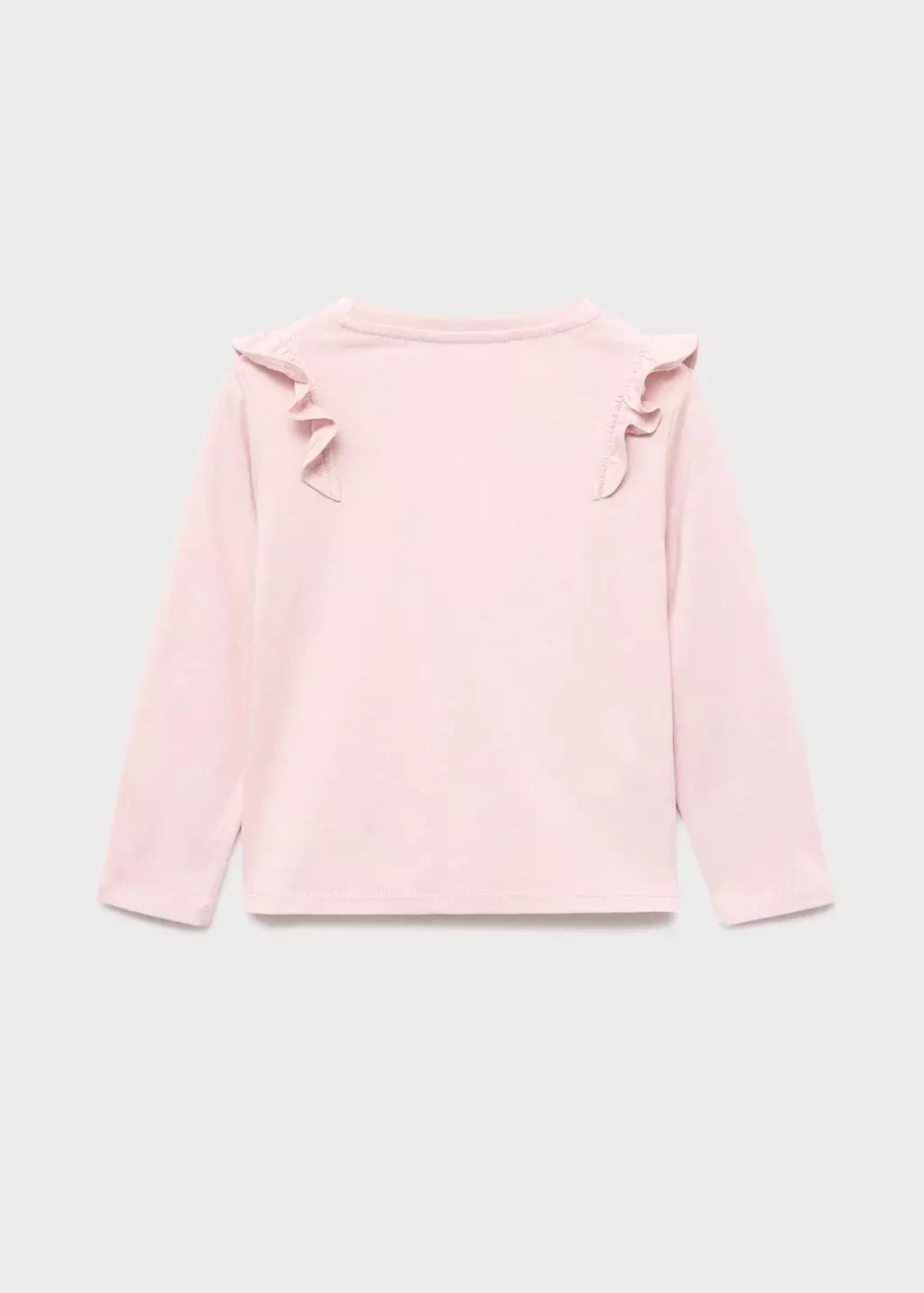 Pink Frills Cotton T-Shirt, Baby Girl, , large image number 1