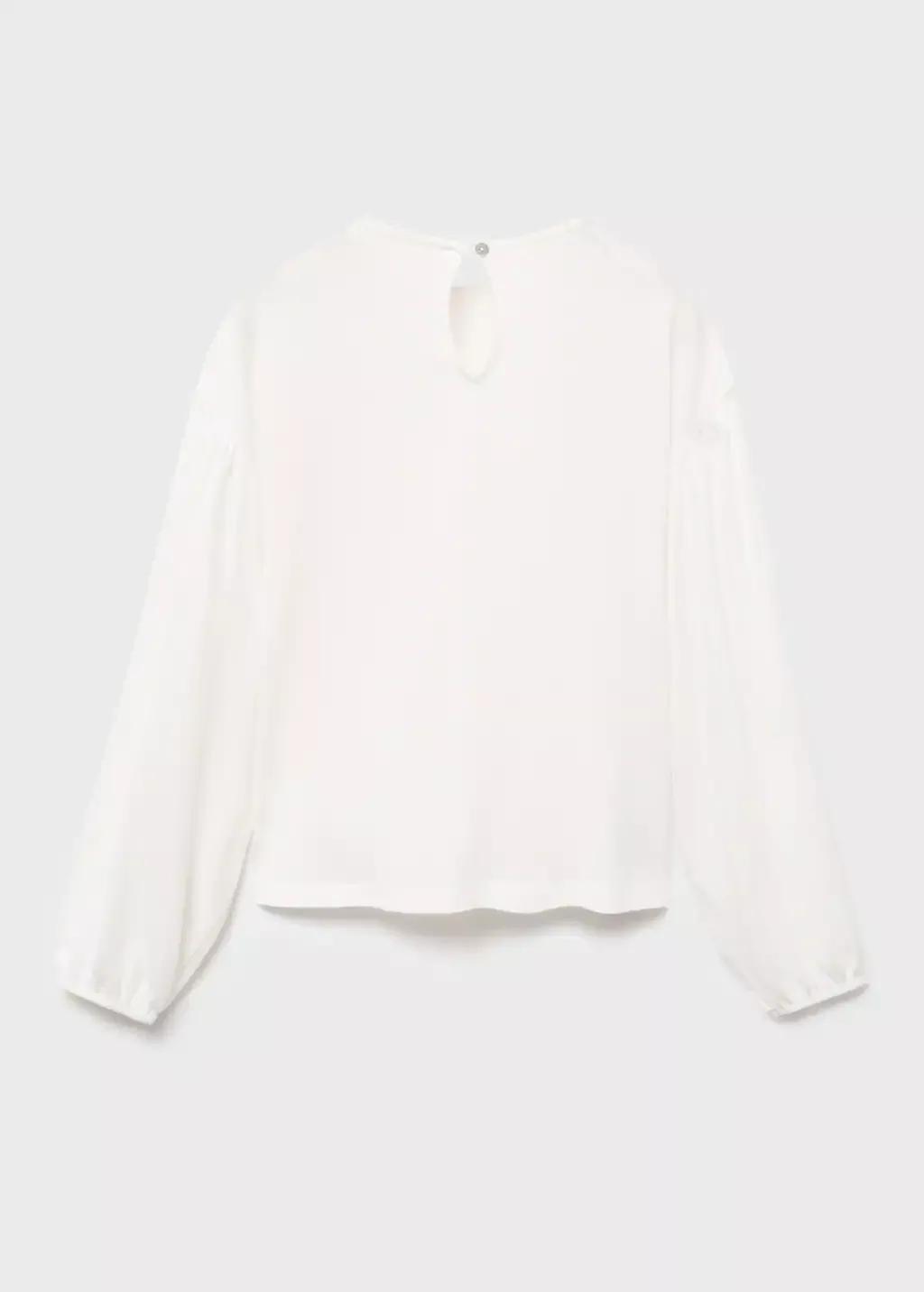 NATURAL WHITE T-shirt with gathered details, Kids Girl, Natural White, large image number 1