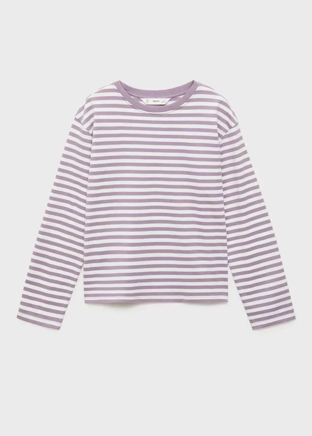 Purple Lt Pastelbasic Striped T-Shirt, Kids Girl, , large image number 3