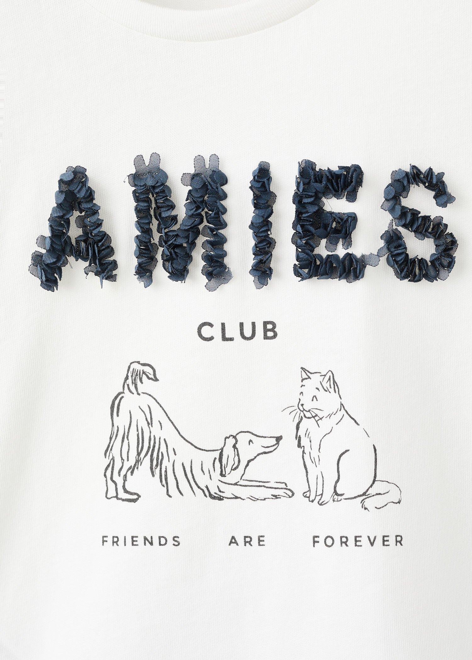 White Printed Long Sleeve T-Shirt, Kids Girls, Natural White, large image number 3