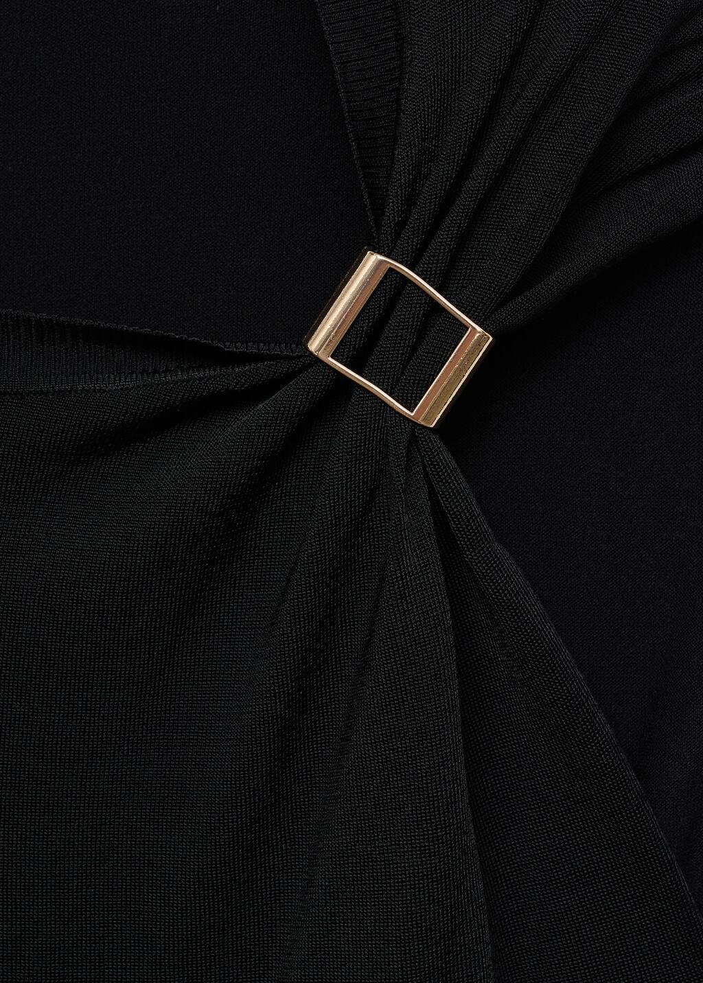 BLACK Short-sleeved sweater with metallic detail, Black, large image number 1