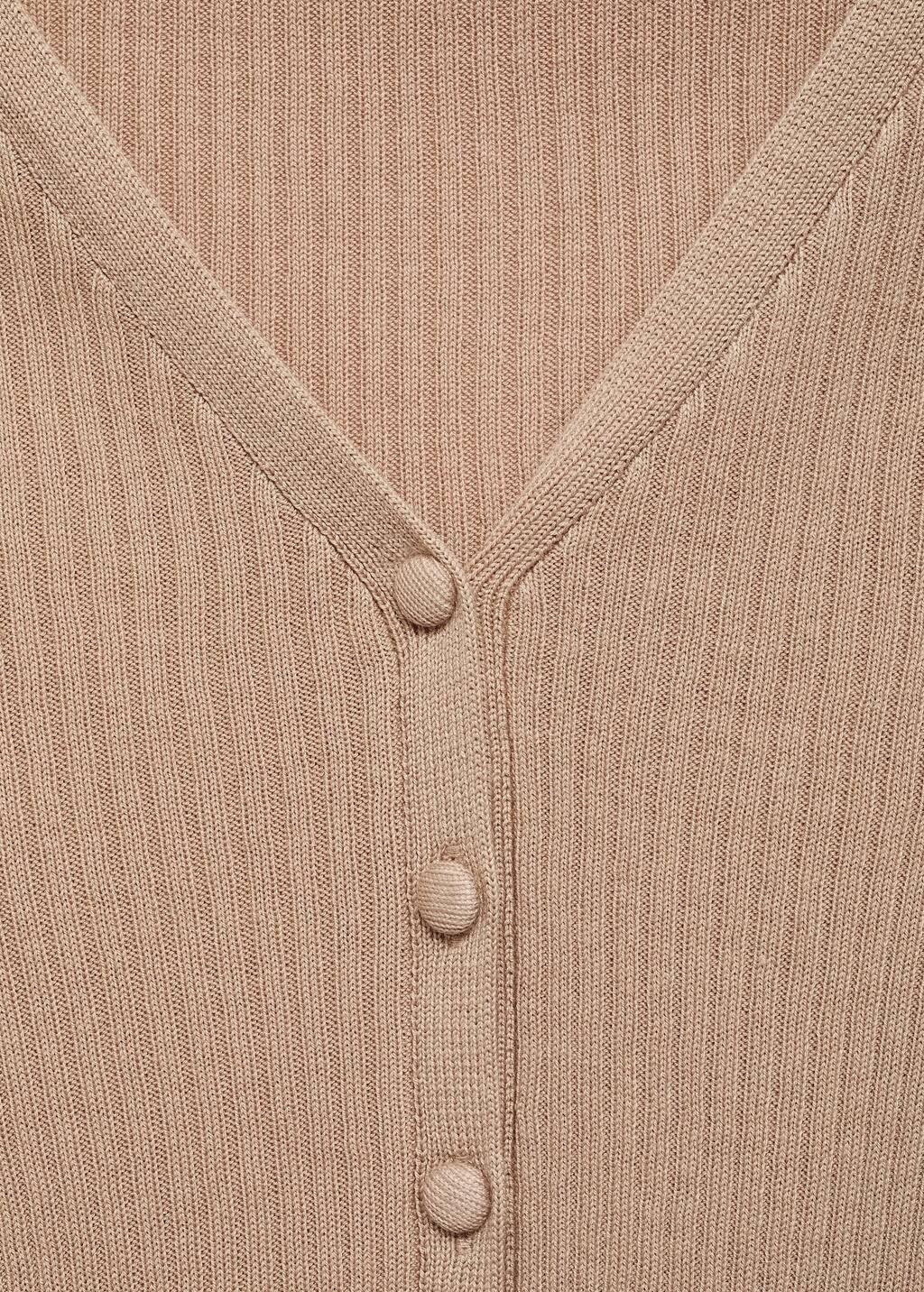 Grey V-Neck Ribbed Knit Sweater, Light Pastel Grey, large image number 1