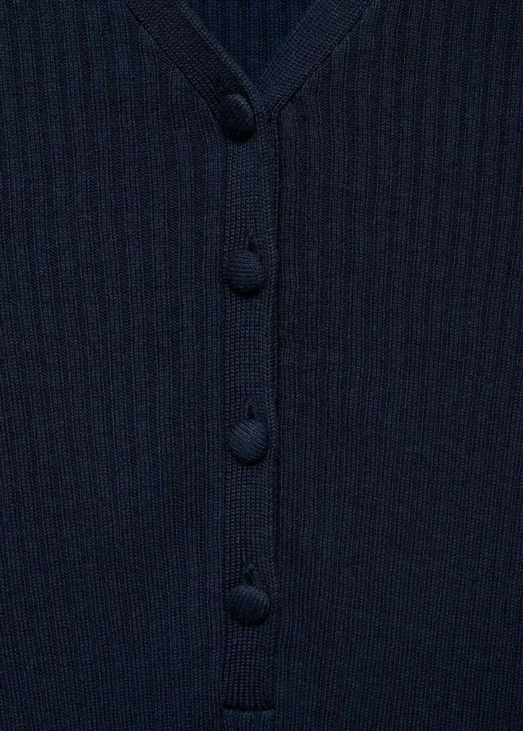 Navy V-Neck Ribbed Knit Sweater, Navy, large image number 1