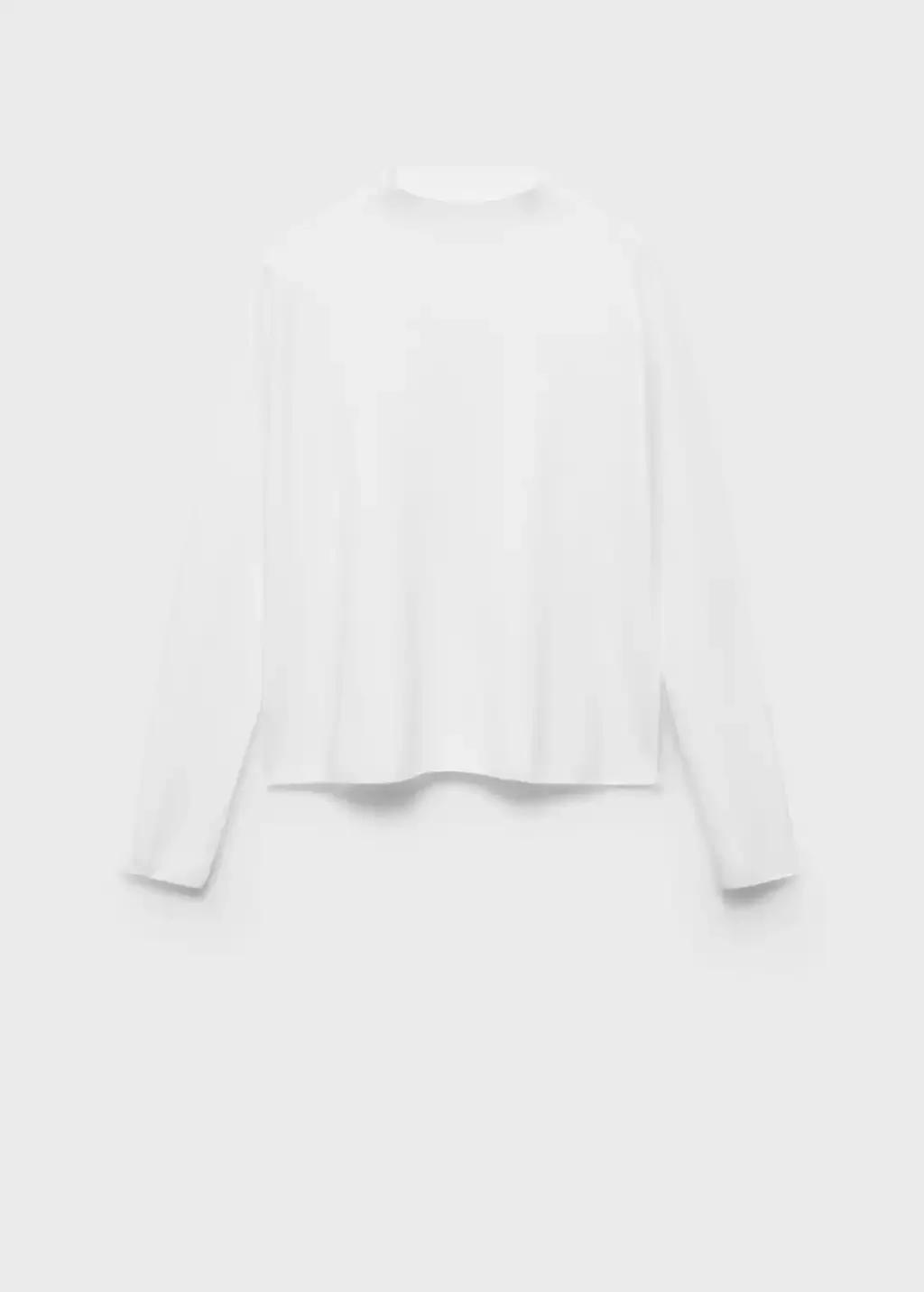 Beige Knitted Sweater With Perkins Neck, , large image number 0