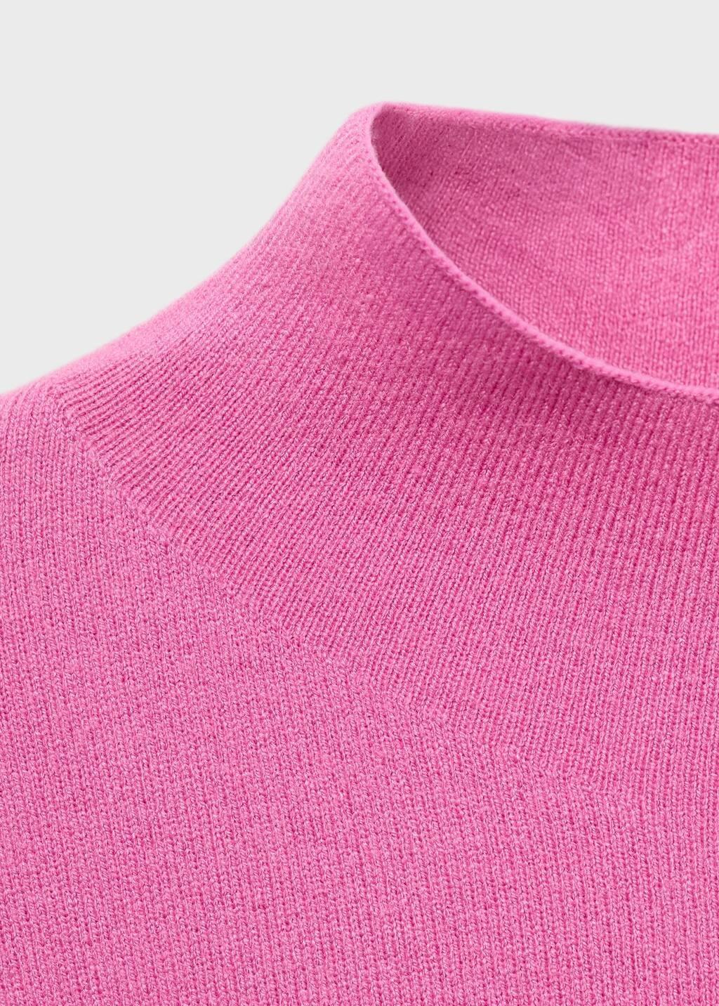 Pink Knitted Sweater With Perkins Neck, , large image number 1