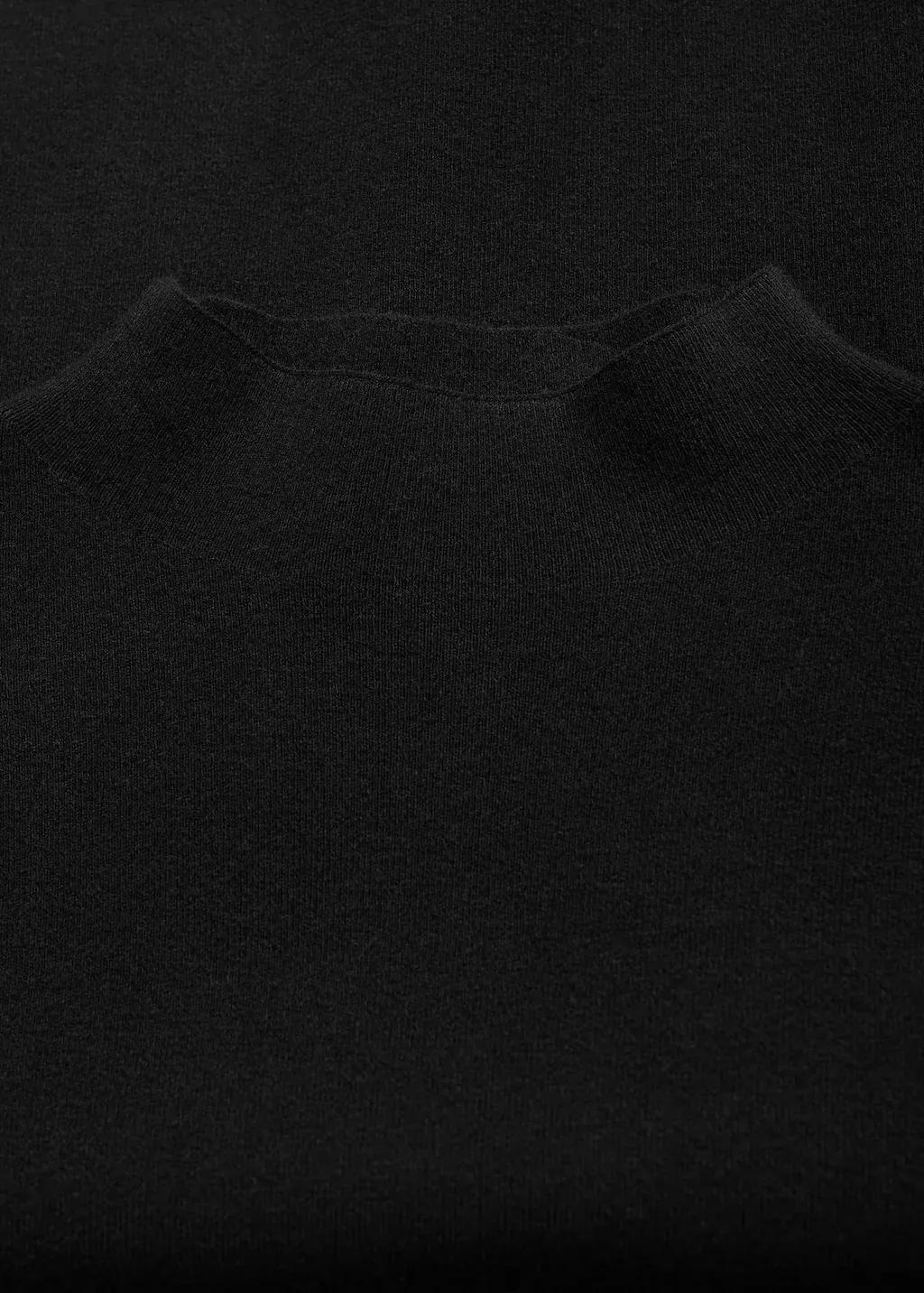 Black Knitted Sweater With Perkins Neck, , large image number 2