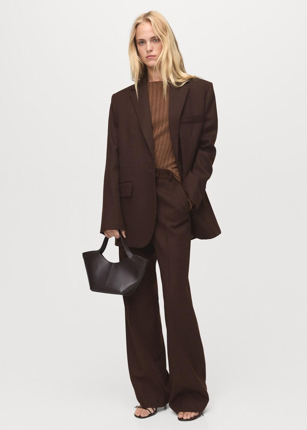 DARK BROWN Boat neck ribbed sweater, Dark Brown, large image number 0