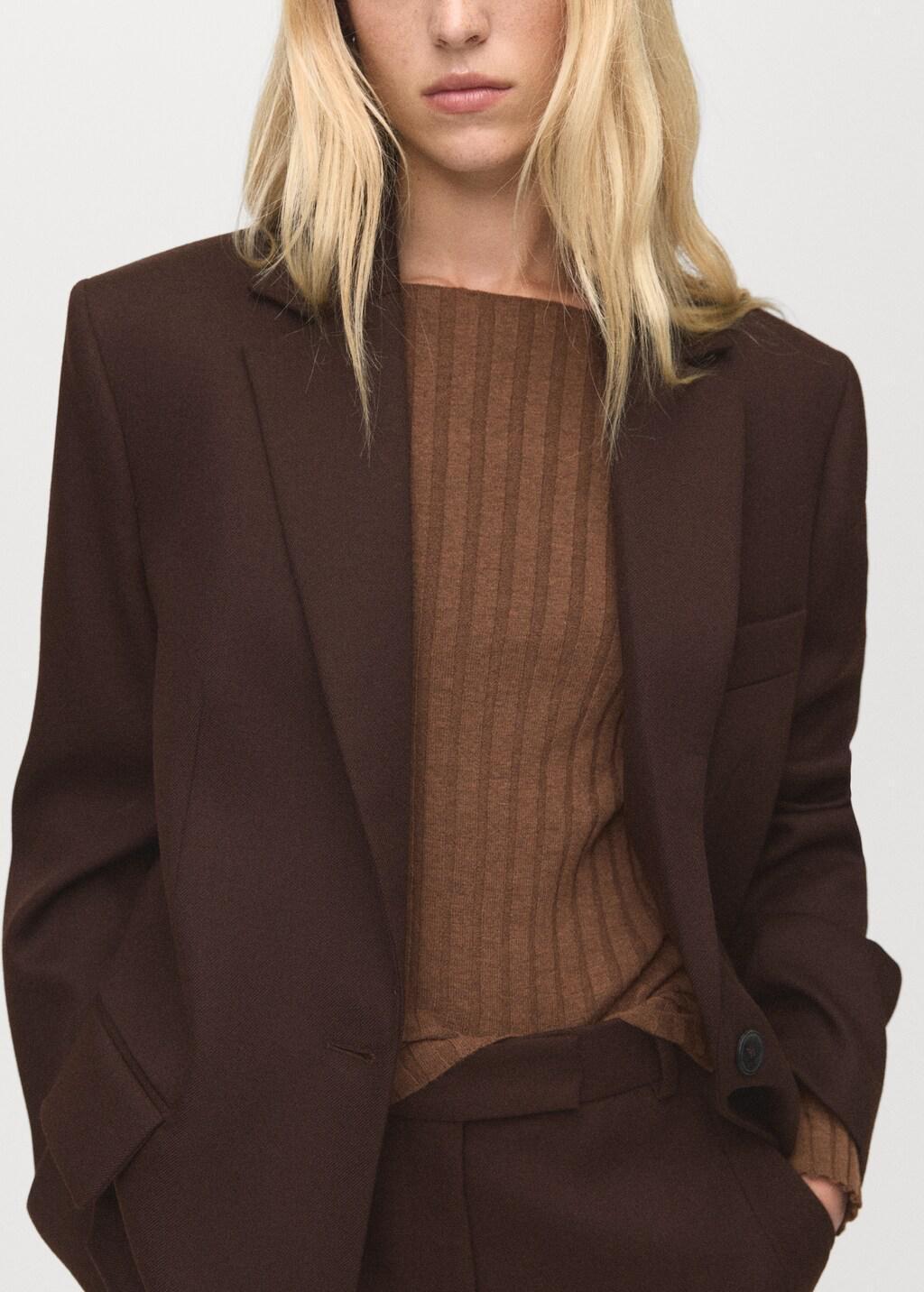 DARK BROWN Boat neck ribbed sweater, Dark Brown, large image number 4