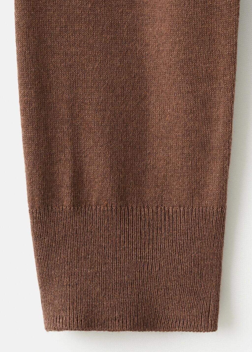 Brown Fine-Knit Crew-Neck Sweater, Medium Brown, large image number 5
