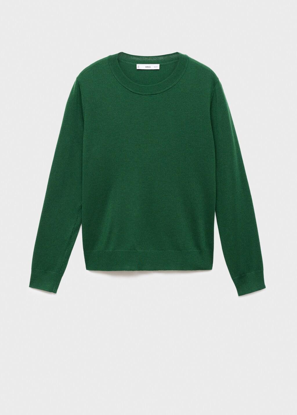 Green Fine-Knit Crew-Neck Sweater, 0201_49, large image number 8