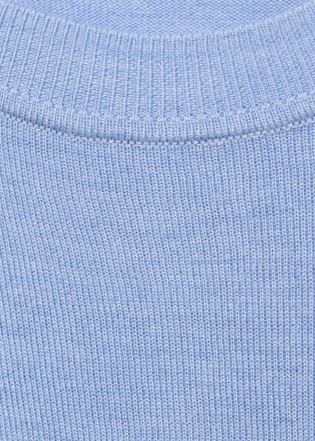 Blue Lt Pastel Fine-Knit Crew-Neck Sweater, , large image number 4