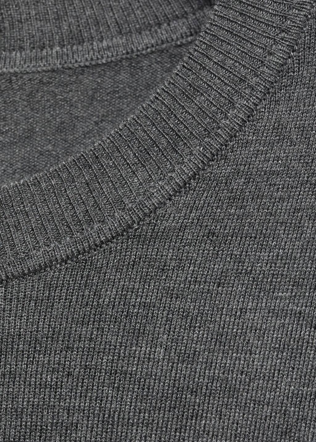 Grey Fine-Knit Crew-Neck Sweater, , large image number 1