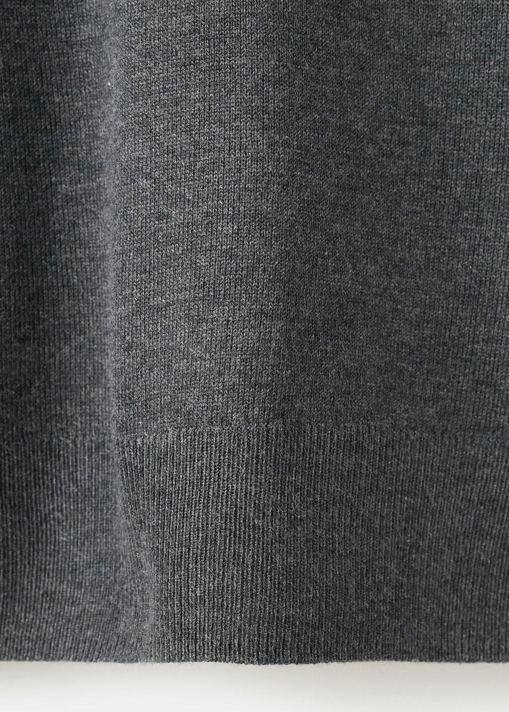 Grey Fine-Knit Crew-Neck Sweater, Dark Grey, large image number 5