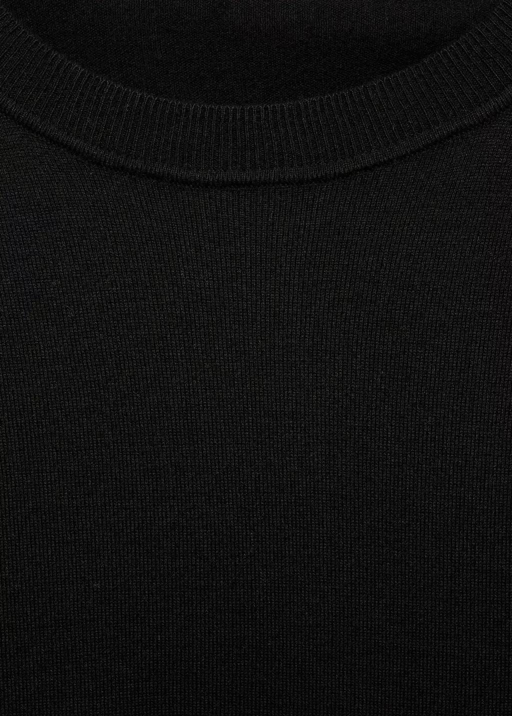 Black Fine-Knit Crew-Neck Sweater, 0201_99, large image number 1