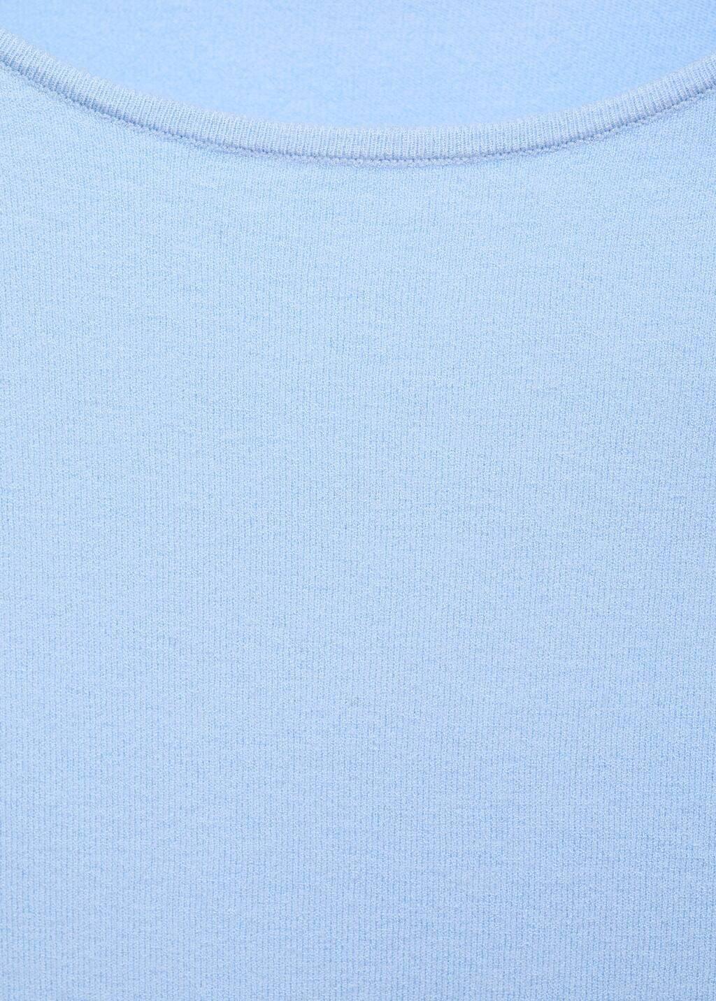 Blue Long-Sleeved Fine-Knit Sweater, Light-Pastel Blue, medium