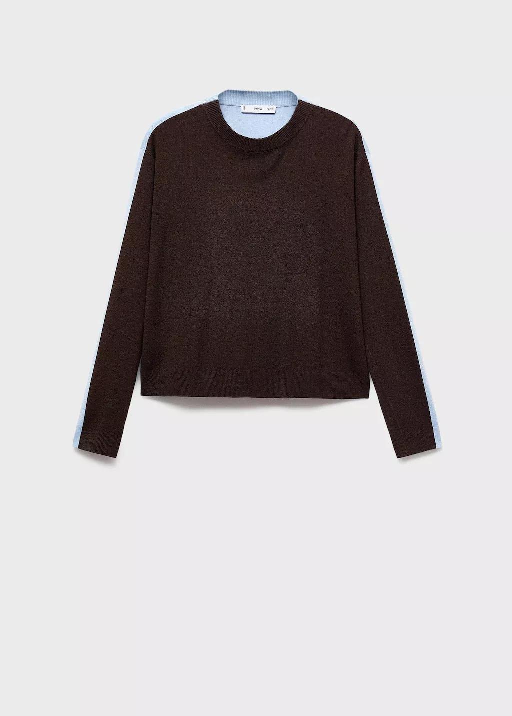 Brown Combined-Design Sweater, Brown, large image number 0